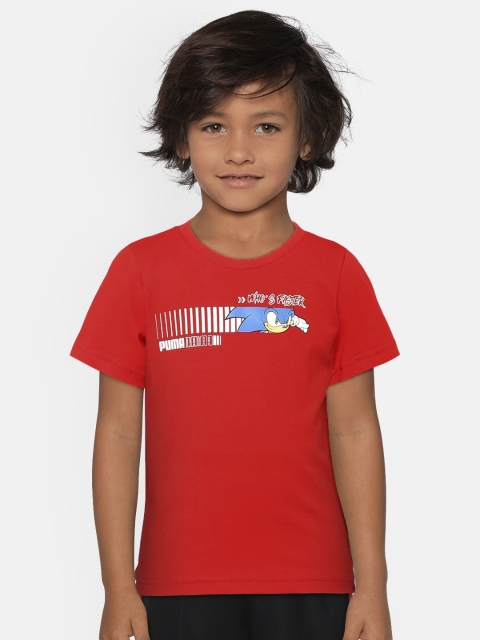 

Puma Boys Red Sonic Printed T-shirt