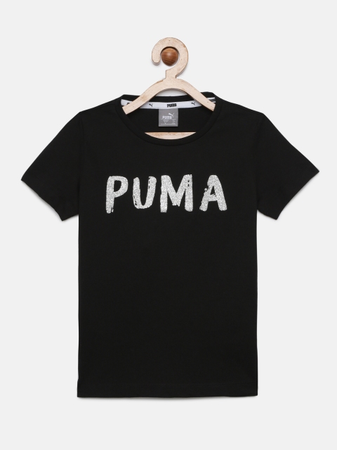 

Puma Girls Black Printed Round Neck T-shirt