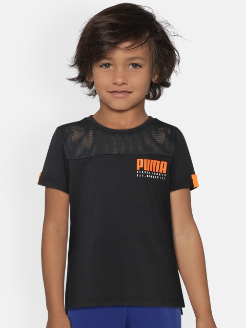 

Puma Boys Black Printed Round Neck T-shirt