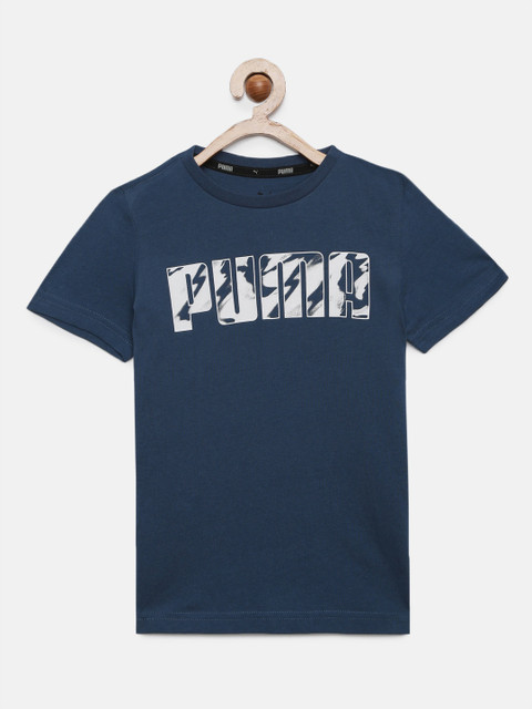 

Puma Boys Blue Printed Round Neck T-shirt