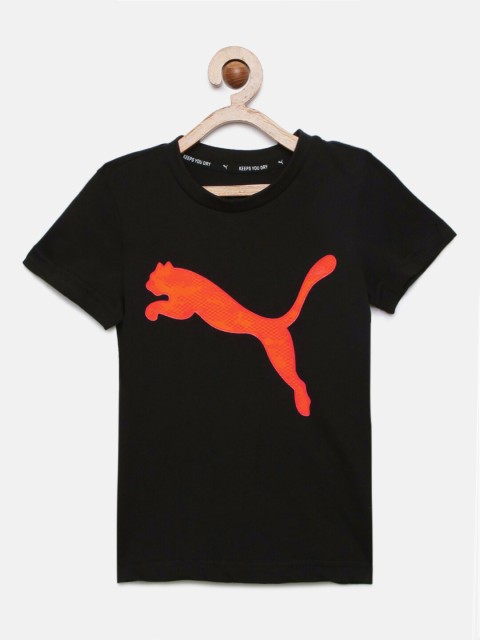 

Puma Boys Black Printed Round Neck T-shirt