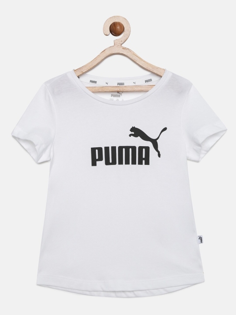 

Puma Girls White Printed Round Neck T-shirt