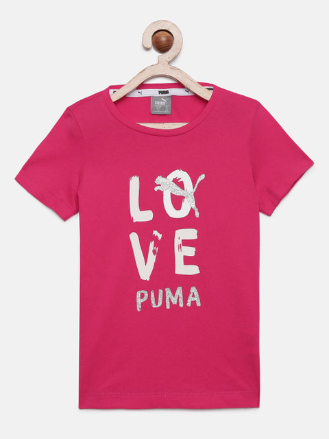 

Puma Girls Pink Printed Round Neck T-shirt