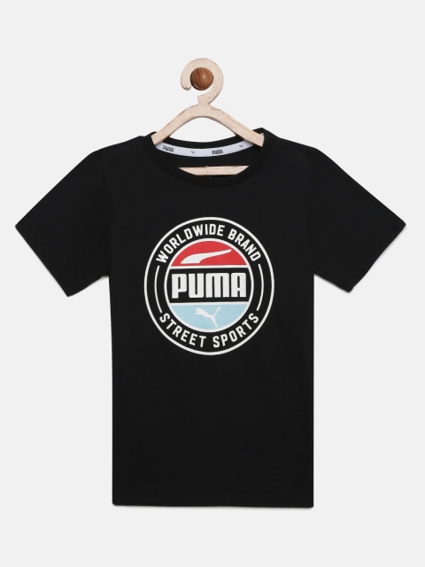

Puma Boys Black Printed Round Neck T-shirt