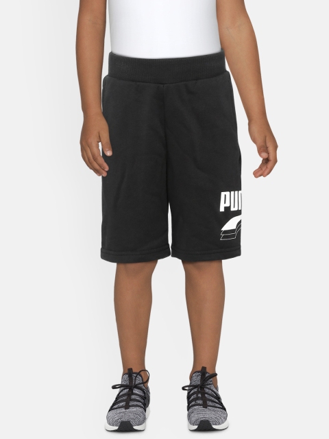 

Puma Boys Black Printed Regular Fit Regular Shorts