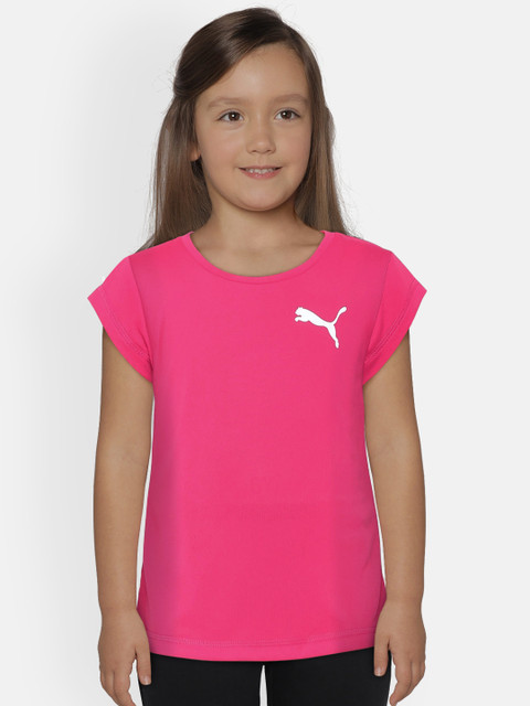 

Puma Girls Pink Solid DryCell Round Neck T-shirt