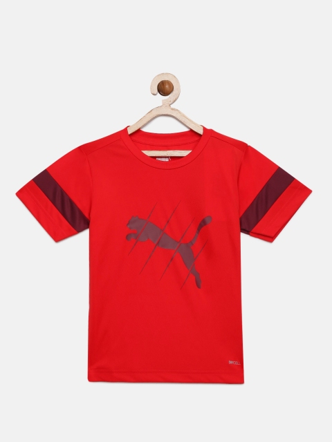 

Puma Boys Red Printed Round Neck T-shirt