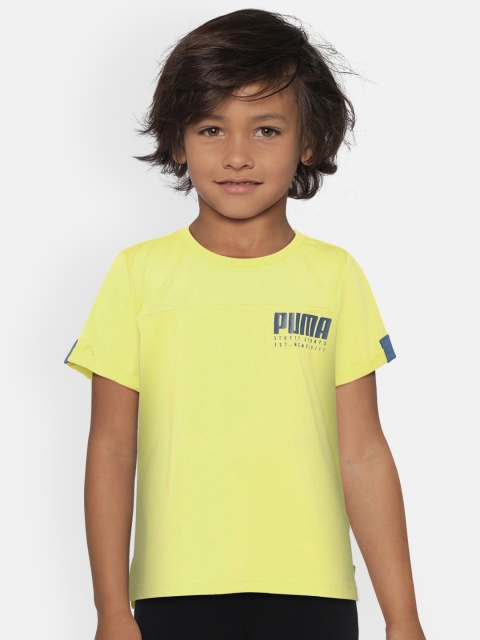 

Puma Boys Yellow Solid Round Neck T-shirt