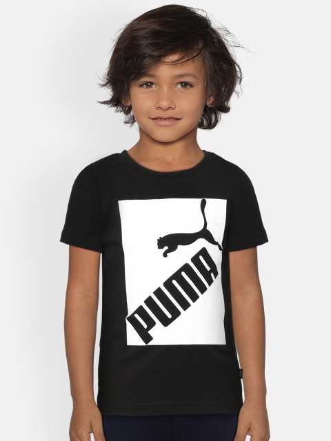 

Puma Boys Black Printed T-shirt