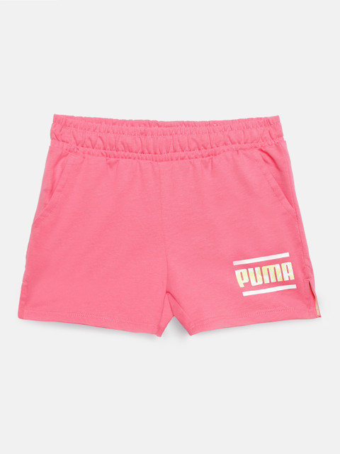 

Puma Girls Pink Printed Alpha Regular Shorts