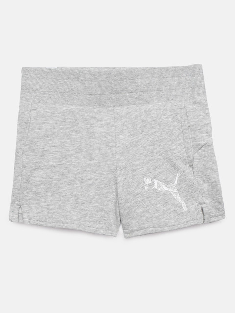 

Puma Girls Grey Solid Regular Shorts