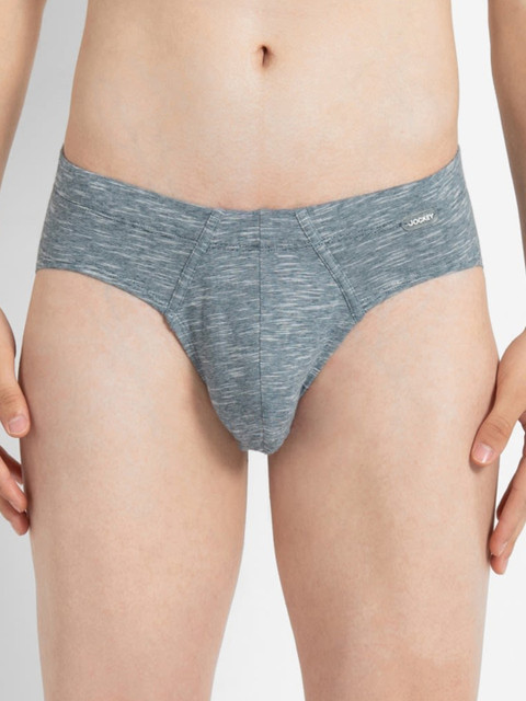 

Jockey Men Grey & White Grindle Effect Briefs EL04-0105
