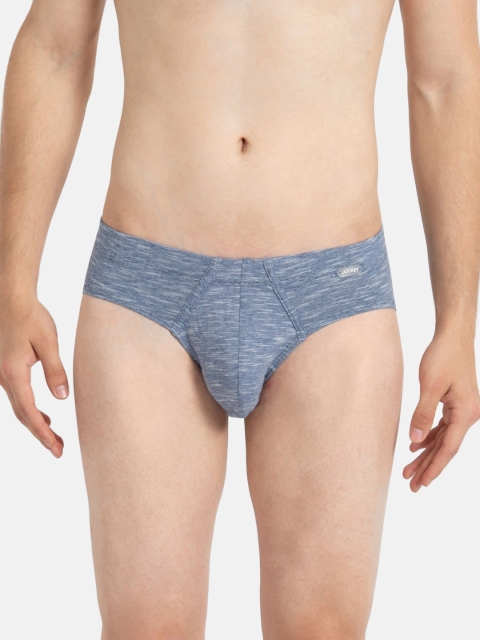 

Jockey Men Blue & White Grindle Effect Briefs EL04-0105