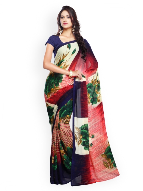 

Ligalz Multicoloured Faux Chiffon Printed Saree, Multi