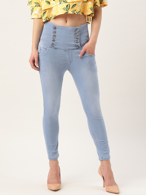 

PARIS HAMILTON Women Blue Skinny Fit High-Rise Clean Look Stretchable Jeans