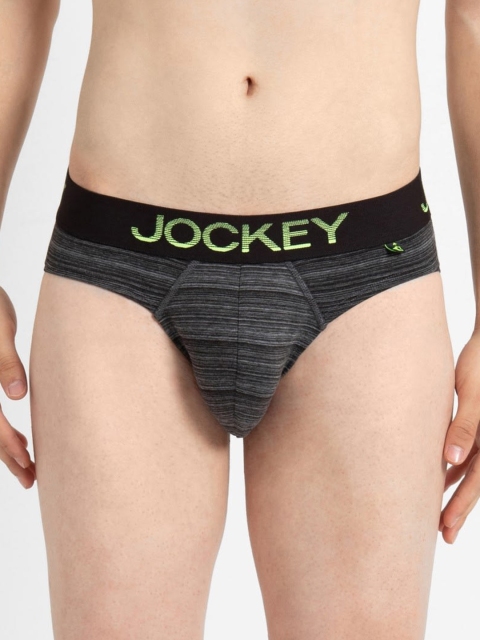 

Jockey Men Black and Grey Striped Briefs