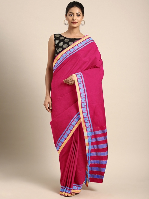 

Pavechas Pink Pure Cotton Solid Venkatgiri Saree