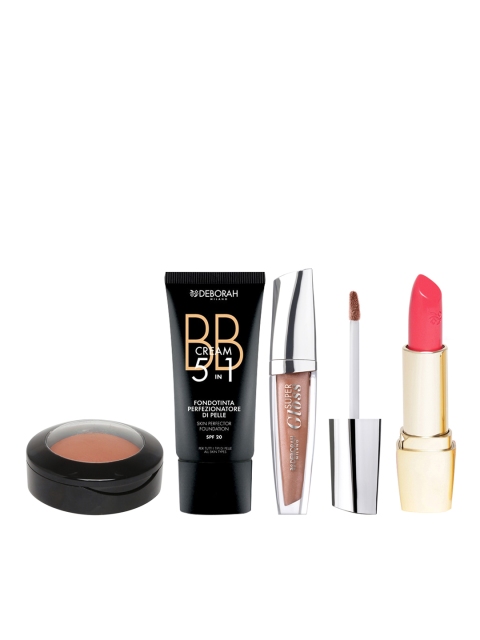 

Deborah Milano Set of BB Cream, Blusher, Red Corset Lipstick & Pearly Chestnut Super Gloss