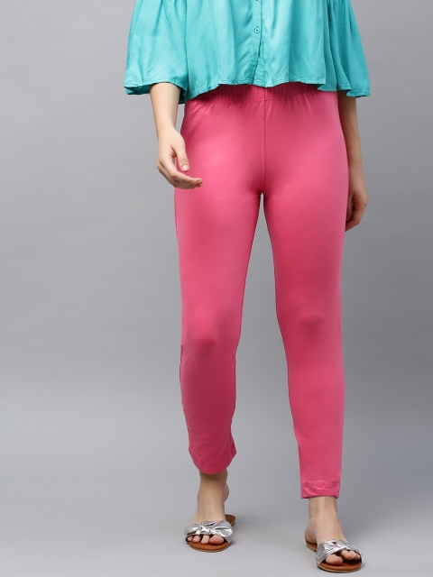 

LYRA Women Pink Solid Regular Trousers