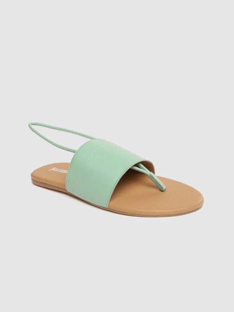 

Roadster Women Green Solid Open Toe Flats