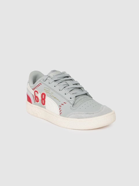 

Puma Boys Grey & Off-White RALPH SAMPSON Leather Collegiate Sneakers