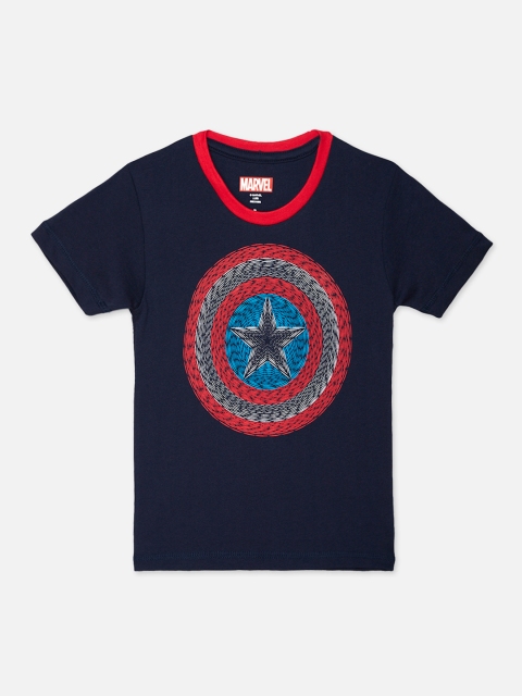 

Kids Ville Captain America featured Navy Tshirt for Boys, Navy blue
