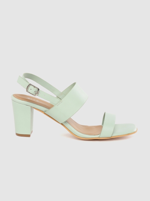 

Mast & Harbour Women Mint Green Solid Block Heels