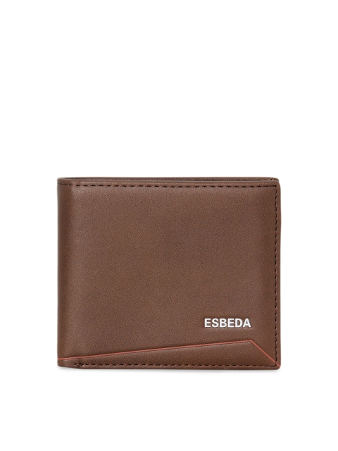 

ESBEDA Men Coffee Brown Solid Two Fold Wallet