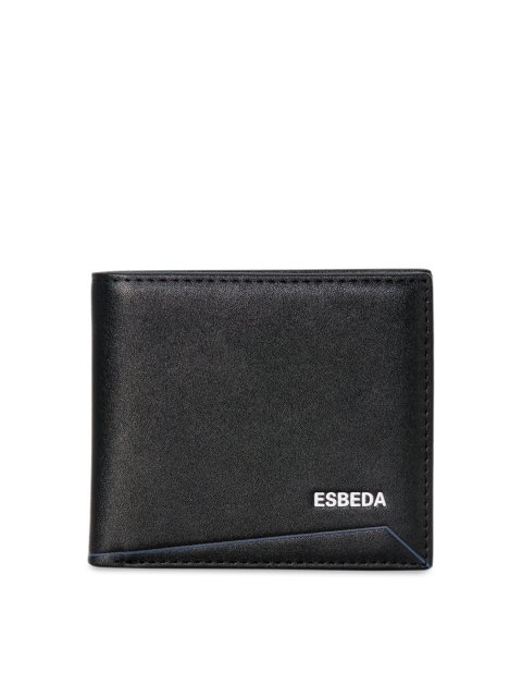 

ESBEDA Men Black Solid Two Fold Wallet