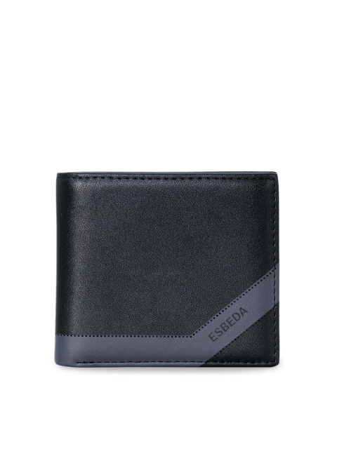 

ESBEDA Men Black Solid Two Fold Wallet