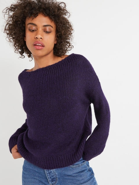 

promod Women Purple Ribbed Sweater
