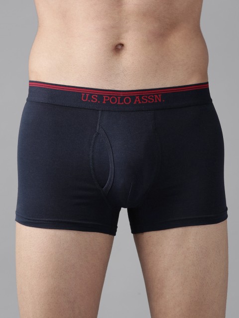

U.S. Polo Assn. Men Navy Blue Solid Trunks Y9I014-195-P1