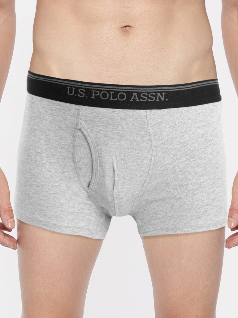 

U.S. Polo Assn. Men Grey Melange Solid Trunks Y9I014-003-P1-XL