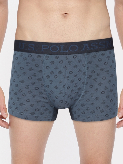 

U.S. Polo Assn. Men Navy Blue & Black Printed Trunks Z9I616-CP1-PR