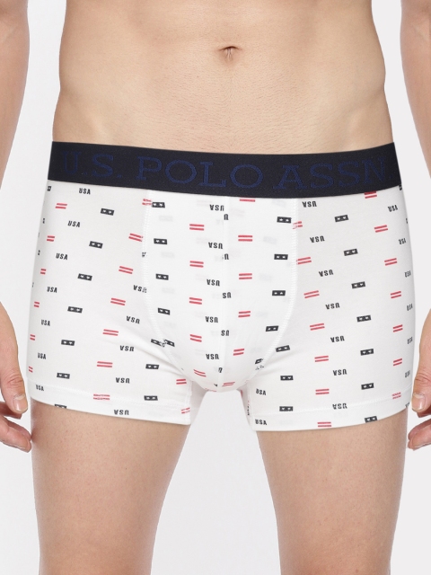 

U.S. Polo Assn. Men White & Navy Printed Trunks Z9I616-CM1-PR