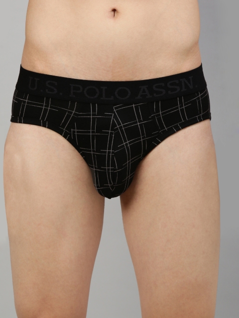 

U.S. Polo Assn. Men Black Checked Briefs Z9I615-CL1-PR