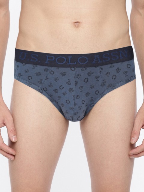 

U.S. Polo Assn. Men Navy Blue & Black Printed Briefs Z9I615-CP1-PR