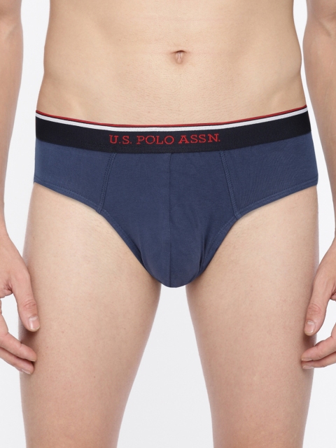 

U.S. Polo Assn. Men Navy Solid Briefs I666-179-P1, Navy blue