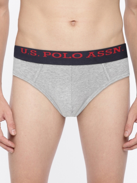 

U.S. Polo Assn. Men Grey Melange Solid Briefs X9I005-003-PL