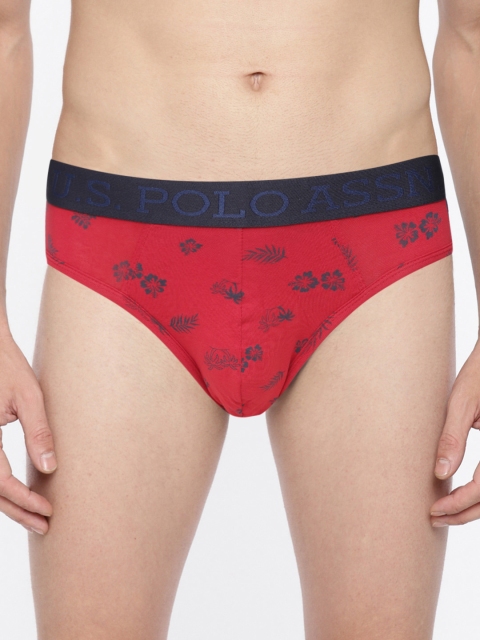 

U.S. Polo Assn. Men Red & Navy Blue Floral Print Briefs 9I615-CO1-PR