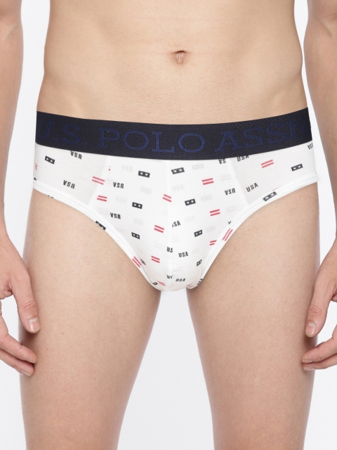 

U.S. Polo Assn. Men White & Red Printed Briefs Z9I615-CM1-PR