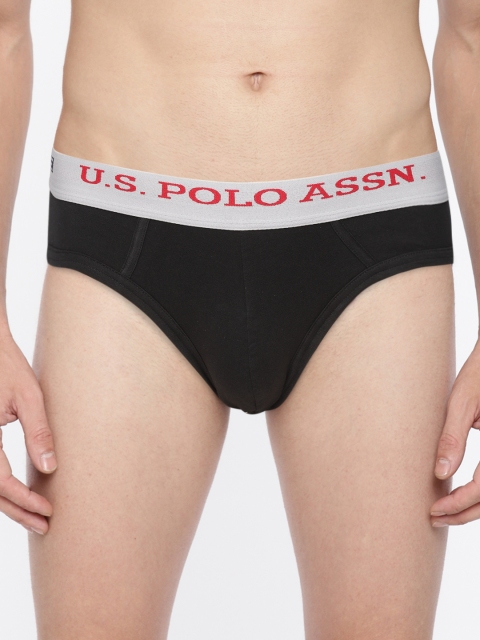 

U.S. Polo Assn. Men Black Solid Briefs X9I005-002-PL