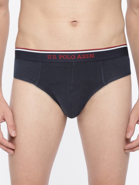 

U.S. Polo Assn. Men Navy Pure Cotton Solid Briefs I666-195-P1, Navy blue