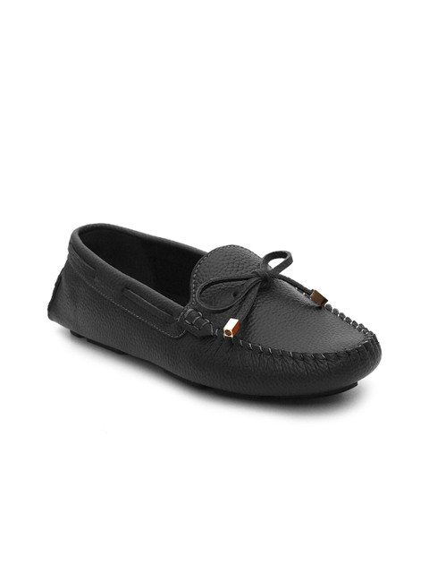 

ROSSO BRUNELLO Women Black Leather Loafers