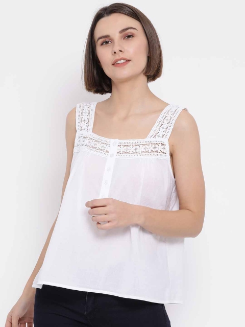 

Oxolloxo Women White Solid A-Line Top