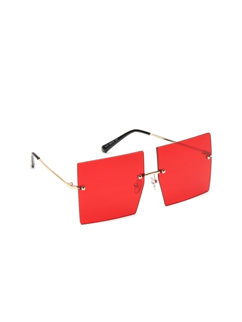 

Bellofox Women Rimless Oversized Sunglasses BS1642, Red