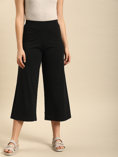 

ether Women Black Solid Culottes
