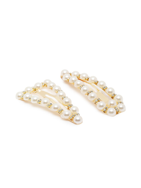 

Accessorize Gold-Toned Set of 2 Embellished Tic Tac Hair Clips