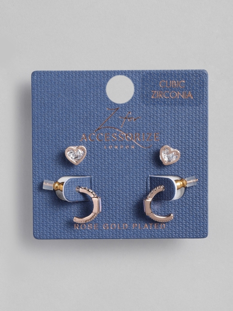 

Accessorize Set of 2 Rose Gold-Plated Earrings