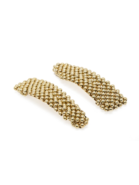

Accessorize Bronze-Toned Set of 2 Beaded Tic Tac Hair Clips